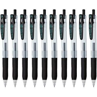 Imagem de Zebra Sarasa Clip 0.4 Caneta de tinta de gel retrátil, cabo de borracha, 0,4 mm, tinta preta, conjunto econômico de 10