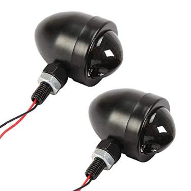 Imagem de MOTL Sinal de seta para motocicleta 2 peças cromadas dianteiras traseiras 12 V com formato de bala e luzes âmbar, ajuste universal para Harley Honda, Yamaha, Dukati, Suzuki Kawasaki