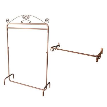 Imagem de Arara Fixa 1,00Mt + Arara Vintage 1,00Mt Rosé Gold Regulável