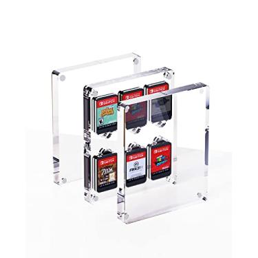 Imagem de Hagibis Estojo de cartão de jogo para Nintendo Switch, 12 compartimentos para cartuchos, caixa de armazenamento de jogos de acrílico transparente para Switch NS NX (12 compartimentos)