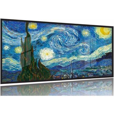 Imagem de Quadro Van Gogh Noite Estrelada Decorativo Para Sala130x60 Moldura Preta 2x2