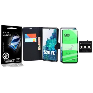 Imagem de Capa Capinha Carteira + Pelicula Cerâmica + Pelicula Camera  Galaxy S20 Fe 6.5