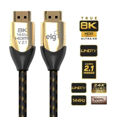 Imagem de Cabo HDMI ELG HS8K20 2 Metros 2.1 8K Ultra High Speed com Ethernet