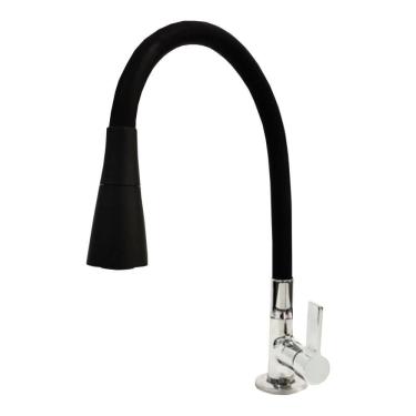 Imagem de Torneira Cozinha Gourmet Veneza Preta C-70 1/4 Volta Mesa