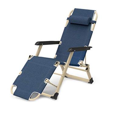 Imagem de HIOD Cadeira de praia espreguiçadeira dobrável cadeira dobrável cadeira ajustável armazenamento conveniente 178 x 52 cm, azul-A