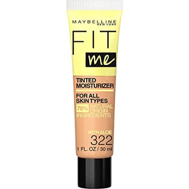 Imagem de Maybelline Fit Me Tinted Moisturizer, Fresh Feel, Natural Coverage, 12H Hydration, Evens Skin Tone, Conceals Imperfections, for All Skin Tones and Skin Types, 322, 1 fl. oz.