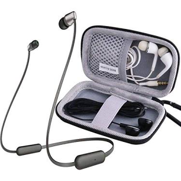 Imagem de WERJIA capa rígida de viagem em EVA para fones de ouvido intra-auriculares Sony Wi-Xb400/Wi-C200/WI-C310 sem fio. Estojo de transporte de fone de ouvido para leitor de MP3, pequeno estojo de armazenamento