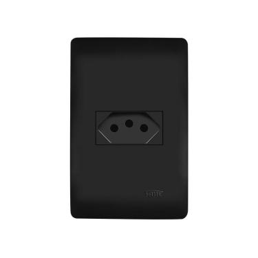 Imagem de Tomada Fame Habitat Black 2P+T 20A com Placa 4x2 Preta