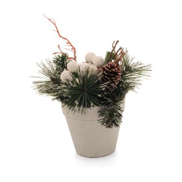 Imagem de Vaso Decorativo Natalino C/ Pinha Prateado 15x10x10 1210685