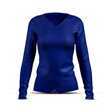 Imagem de Camisa Camiseta ADSTORE Azul Royal Térmica Feminina Segunda Pele Proteção Uv 50+ (G)