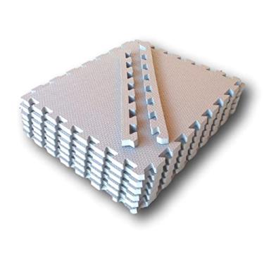 Imagem de Kit 8 Tatames Tapetes EVA 50x50x2cm 20mm Cinza Claro