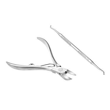 Imagem de Qudai Prego de aço inoxidável 2pcs cutícula tesoura + encravada Unha Clippers Cleaner unha e unha do dedo do pé Ferramenta pinça manicure Pedicure BD