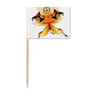 Imagem de Bandeira de palito de palito de cultura tradicional chinesa com padrão de pipa de decoração de festa