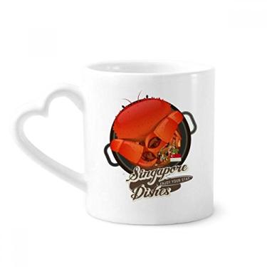 Imagem de Caneca tradicional de caranguejo chili de Singapura, copo de coração de vidro