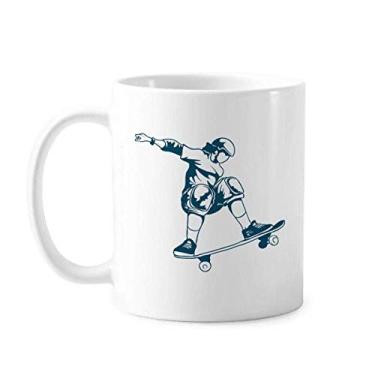 Imagem de Skate esportivo ilustração colorida caneca cerâmica cerâmica xícara de café porcelana louça