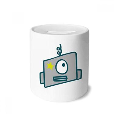 Imagem de DIYthinker Universe and Alien Single Eye Robot Money Box Ceramic Coin Case Piggy Bank Gift