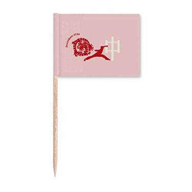 Imagem de Bandeira de palito de dente Kungfu Descendente Dragão Chinês da China Marcador Topper Decoração de festa