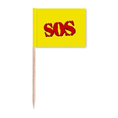 Imagem de SOS Símbolo conciso Art Deco Presente Fashion Palito de Dentes Marcadores Decoração de Festa