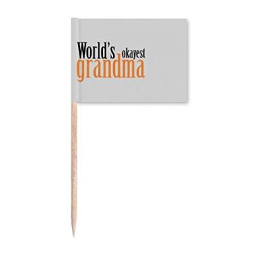 Imagem de World's Okayest Grandma Nana Best Quote Toothpick Flags Marker Topper Decoração de Festa