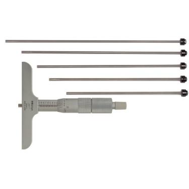 Imagem de Mitutoyo Série 129 Vernier Medidor de profundidade, Hastes intercambiáveis, tipo de micrometro, polegadas