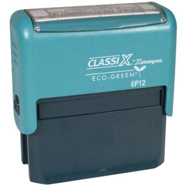 Imagem de Apenas para depósito Xstamper Classix P12 ECO Green Self-Ink Carimbo de 3 linhas