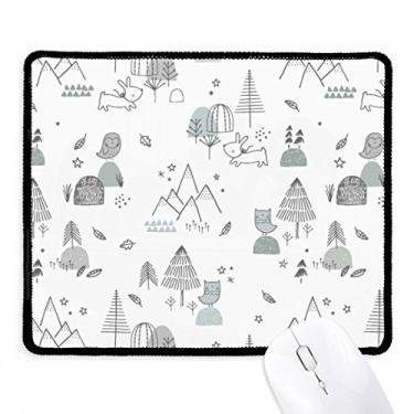 Imagem de Mousepad de borracha para jogos de desenho animado pássaro montanha estrela grama árvore com borda costurada