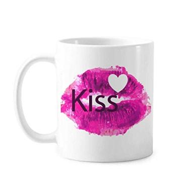 Imagem de Kiss Love – Caneca de cerâmica para café e porcelana do Dia dos Namorados