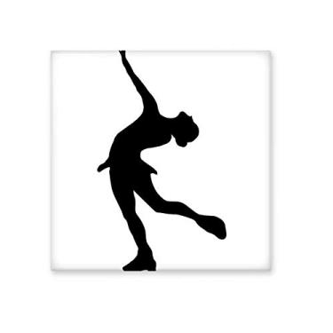 Imagem de Contorno de esporte de inverno feminino patinação azulejo de cerâmica brilhante decalque pedra adornada tijolo vitrificado