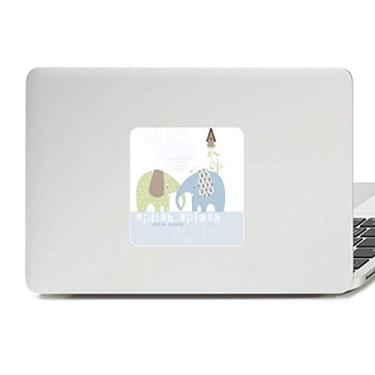 Imagem de Adesivo de vinil para laptop com elefante azul verde chuva respingo decoração de PC