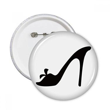 Imagem de Salto alto preto flor silhueta padrão pinos redondos distintivo decoração roupas 5 peças presente