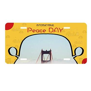 Imagem de DIYthinker Placa de carro Fog Golden Gate Bridge Bay Cloud Decoração de carro Dia da Paz