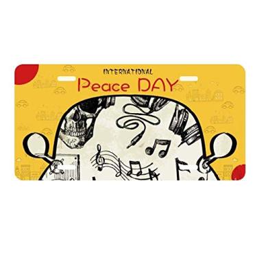 Imagem de DIYthinker Fone de ouvido com estampa de instrumentos musicais, placa de automóvel, decoração de carro, dia da paz