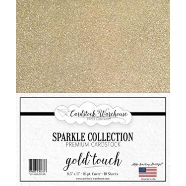 Imagem de Papel de cartolina MirriSparkle Gold Touch Glitter da Cardstock Warehouse 21,5 x 28 cm - 16 PT/280gsm - 10 folhas