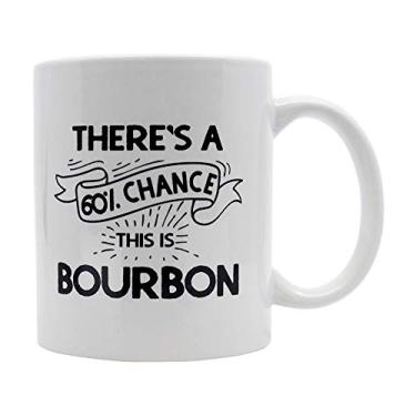 Imagem de Caneca de café Casitika This is Bourbon. Caneca de cerâmica branca de 325 ml. Ideias de copo para bebedores. Há uma chance de 60% de isso é Bourbon.