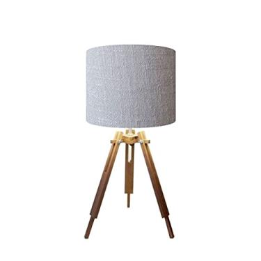 Imagem de Abajur Mesa Tripé Madeira 60cm Cores Lisas - Md1001 Cúpula Ø30