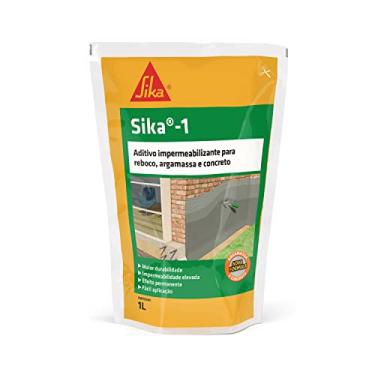 Imagem de Sika- Aditivo impermeabilizante - Sika-1 amarelo, Rebocos internos e externos - Uso Fácil - Saco 1L