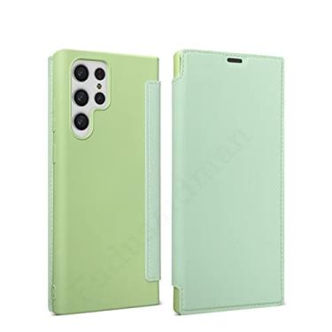 Imagem de Capa protetora de silicone líquido para Samsung Galaxy S22 S23 Ultra Cases para S22 S23 Plus Capa protetora de couro macio, verde claro, para S22 (6.1)