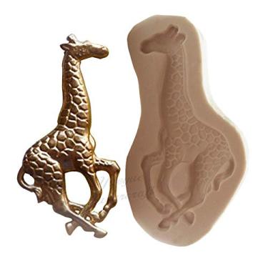 Imagem de Fofo cervo engraçado girafa DIY 3D molde de silicone fazer blocos de gelo doces sabonetes sabonetes bolos mousse vela assar ferramenta de decoração