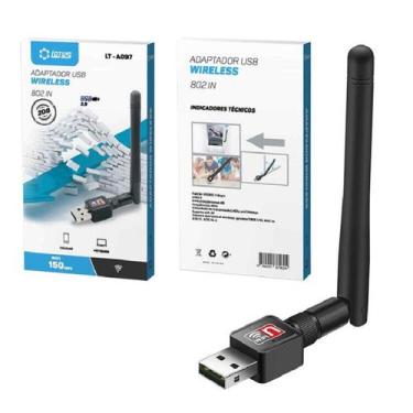 Imagem de Antena Adaptador Wireless 2.4Ghz Usb Wi-Fi Sem Fio 1800Mbps Receptor P