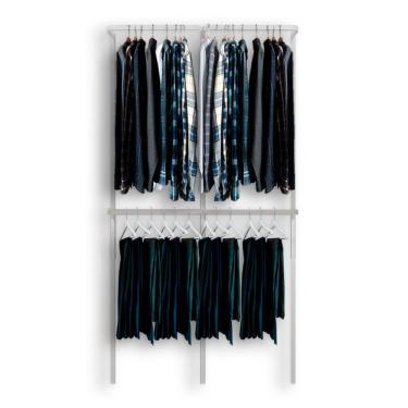 Imagem de Arara cabideiro aramado trilho parede closet loja suspenso Br 1,30 m