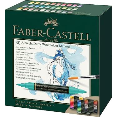 Imagem de Faber-Castell Canetas Artísticas Aquareláveis Albrecht Dürer 30 Cores com Duas Pontas: Ponta Pincel e 1-2mm