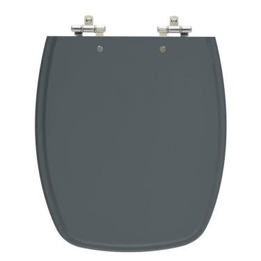 Imagem de Assento Sanitário Primula Cinza Escuro Tampa para Vaso Fiori de Madeira Laqueada