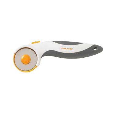 Imagem de Fiskars Cortador rotativo de 45 mm para tecido, lâmina de corte rotativo de titânio para cortes precisos, destros e canhotos, alça confortável, artes e artesanato, suprimentos de costura e ferramentas