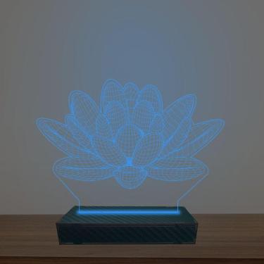 Imagem de Luminária Led 3d Flor de Lotus Abajur Luxo