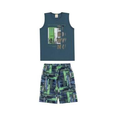 Imagem de Conjunto Infantil Elian Camiseta Regata Cavada Com Bermuda Menino Moda