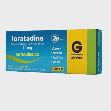 Imagem de Loratadina 10MG 12 comprimidos cimed generico