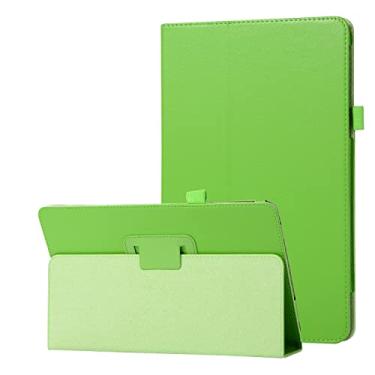 Imagem de Capa para tablet, capa de tablet com textura de couro para tablet compatível com Sony Xperia Z2 fino suporte dobrável protetor fólio capa traseira à prova de choque com suporte capa protetora (cor: verde)