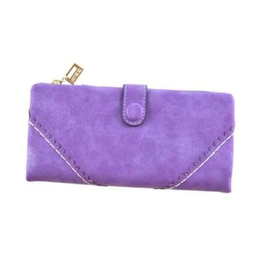Imagem de NOLITOY travel the color purple bolsa masculina para homens carteira de crédito carteira masculina carteira com zíper bolsa feminina Multifuncional fivela de carteira Senhorita roxo