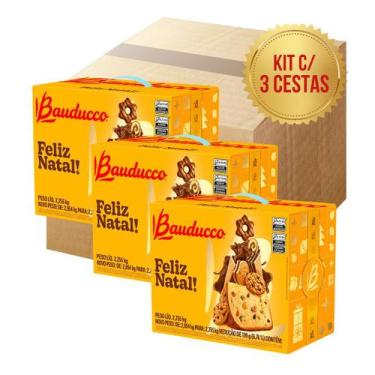 Imagem de Cesta De Natal Bauducco Grande - Kit C/3