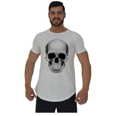 Imagem de Camiseta Longline MXD Conceito Caveira Quadricular Masculina-Masculino